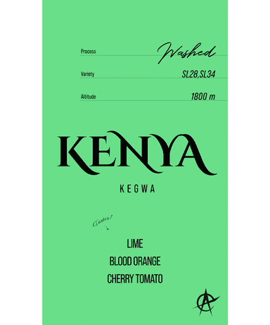 Kenya kegwa, SL28, SL34 - Washed